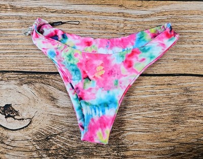 Zaful Swim Bottom Bikini Pink Tie Dye Womens 6 NWOT