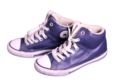 Converse Sneaker CTAS High Street Mid Unisex Chucks Gr. 35 blau Leder  BC1463