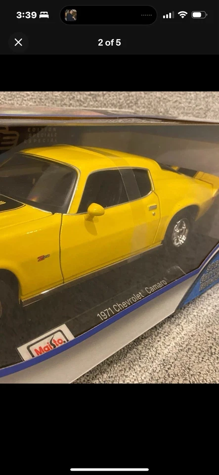 Coche diecast Maisto Special Edition 1:18 1971 Chevrolet Camaro Z28 nuevo caja sellada Foto 3 de 3