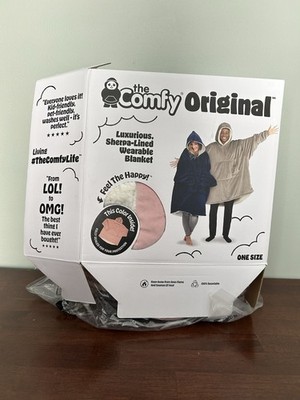 NIB The Comfy Original Wearable Hoodie Blanket Unisex Sherpa Blush Pink NEW