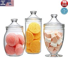 Acrylic Apothecary Jars Set BPA-Free Clear Bathroom Vanity Decor Wedding Display