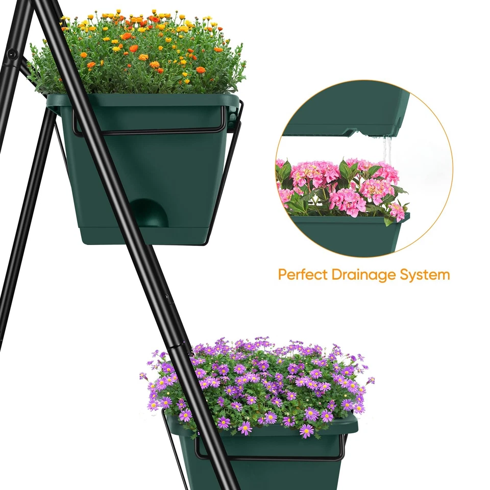 垂直抬高花园床 3 层花园种植器立式种植器盒草本 Ga... — 第 4/4 张图片