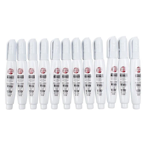 12 Pc Nuclear White Super Met-Al Paint Marker Pens Fine Tip 1.4mm Auto Arts