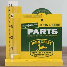 John Deere Parts Metal Rain Gauge (5.5" x 5.5")