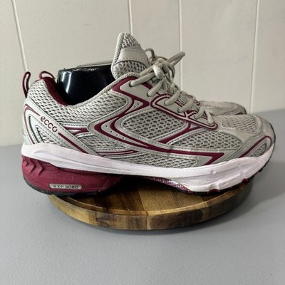 ECCO Women's Silver Burgundy Receptor Technology Running Shoes Womens Size 9-9.5