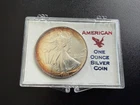 1990 Uncirculated Silver American Eagle Nicely Toned 99.9% Silver