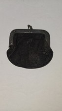 Vintage Leather Kiss Lock Coin Purse Change Purse Snap Closure Wallet