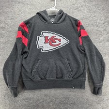Kansas City Chiefs Sweatshirt Mens L Gray NFL Football '47 Hooded Pullover