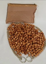 Beads & Shoulder Strap for Macramé Purse Craft Components Parts Rectangular Bag