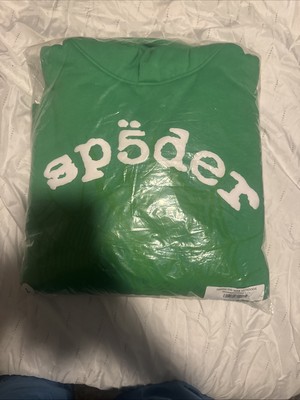 Sp5dr Web Hoodie Slime Green Size LARGE