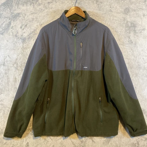 VETEMENTS ASCEND Giacca Uomo 2XL Verde Grigio Pile Trapuntato Zip Tasche Outdoor Gorpcore