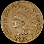 1885 INDIAN HEAD CENT ✪ FINE F ✪ 1C PENNY COIN Q ◢TRUSTED◣