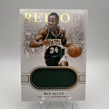 2019-20 National Treasures Ray Allen Retro Jersey Materials /25 Supersonics