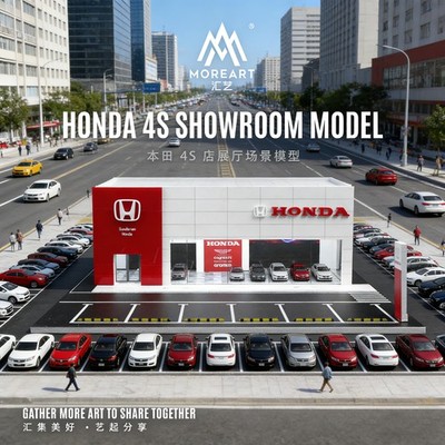 1/64 Diorama Diecast Car Parking Lots Model LED Street Building Display Scene US