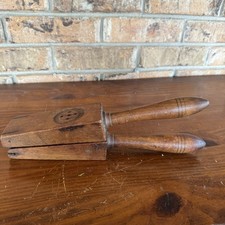 Antique Wooden Lemon Squeezer Primitive Hand-Carved Citrus Press Farmhouse Tool