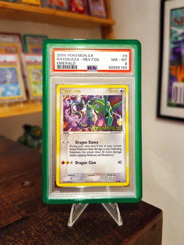 Rayquaza 9/106 Stamped Reverse Holo Pokemon EX Emerald PSA 8 Low Pop