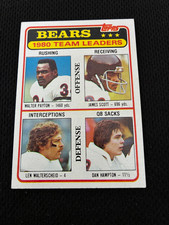 1980 CHICAGO BEARS TOPPS TEAM LEADERS WALTER PAYTON DAN HAMPTON RC FOOTBALL CARD