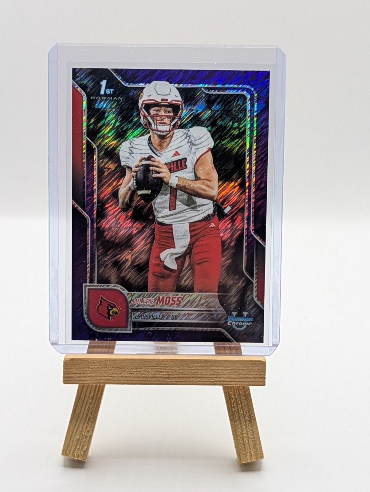 2025 Bowman Chrome U Miller Moss Prospect Purple Shimmer Refractor /75 1st SP