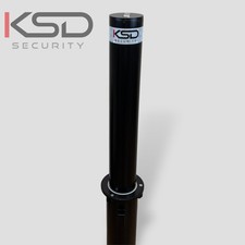 Black 700mm Telescopic Security Bollard Steel - Driveway Parking Post Anti Theft