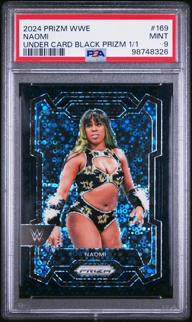 2024 Panini Prizm WWE - Naomi #169 Black Under Card Prizm 1/1 PSA 9