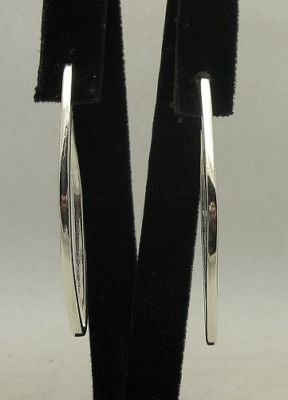 Long Stylish Sterling Silver Earrings Genuine Hallmarked Solid 925 Plain Empress