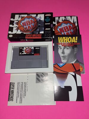 NBA Jam Complete with Box And Inserts CIB.  (Super NES, 1994) EXCELLENT!