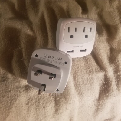 USA to UK British England Scotland Irish London Travel Plug Adapter with 2 USB