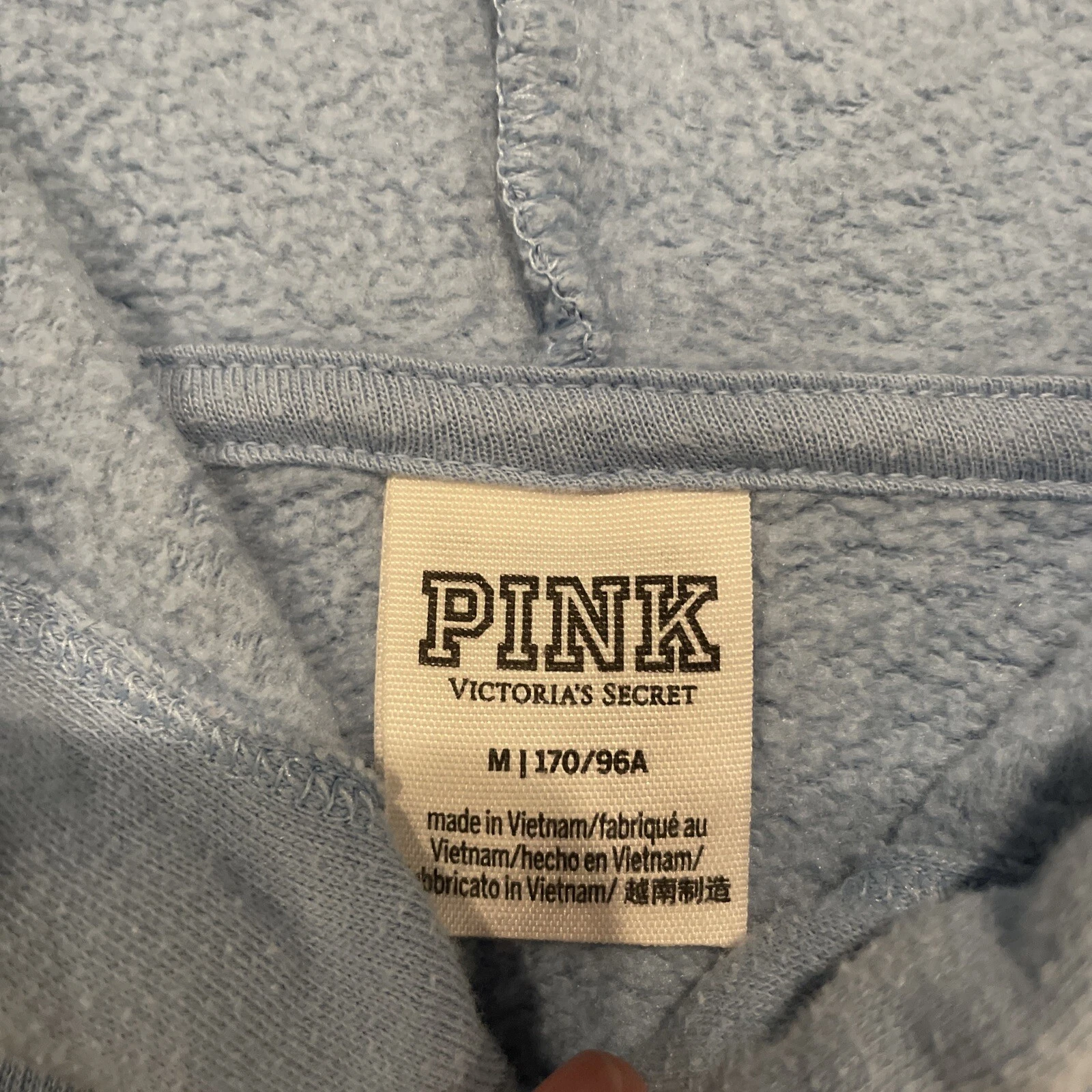 UNDERCOVER ROSA Victorias Secret Pullover Felpa con Cappuccio Donna Taglia Media M Blu