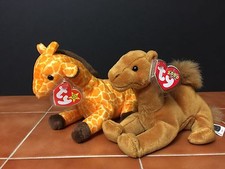 2 TY Beanie Babies "Twigs 1995" "Niles 2000" Retired With Tags  Protectors