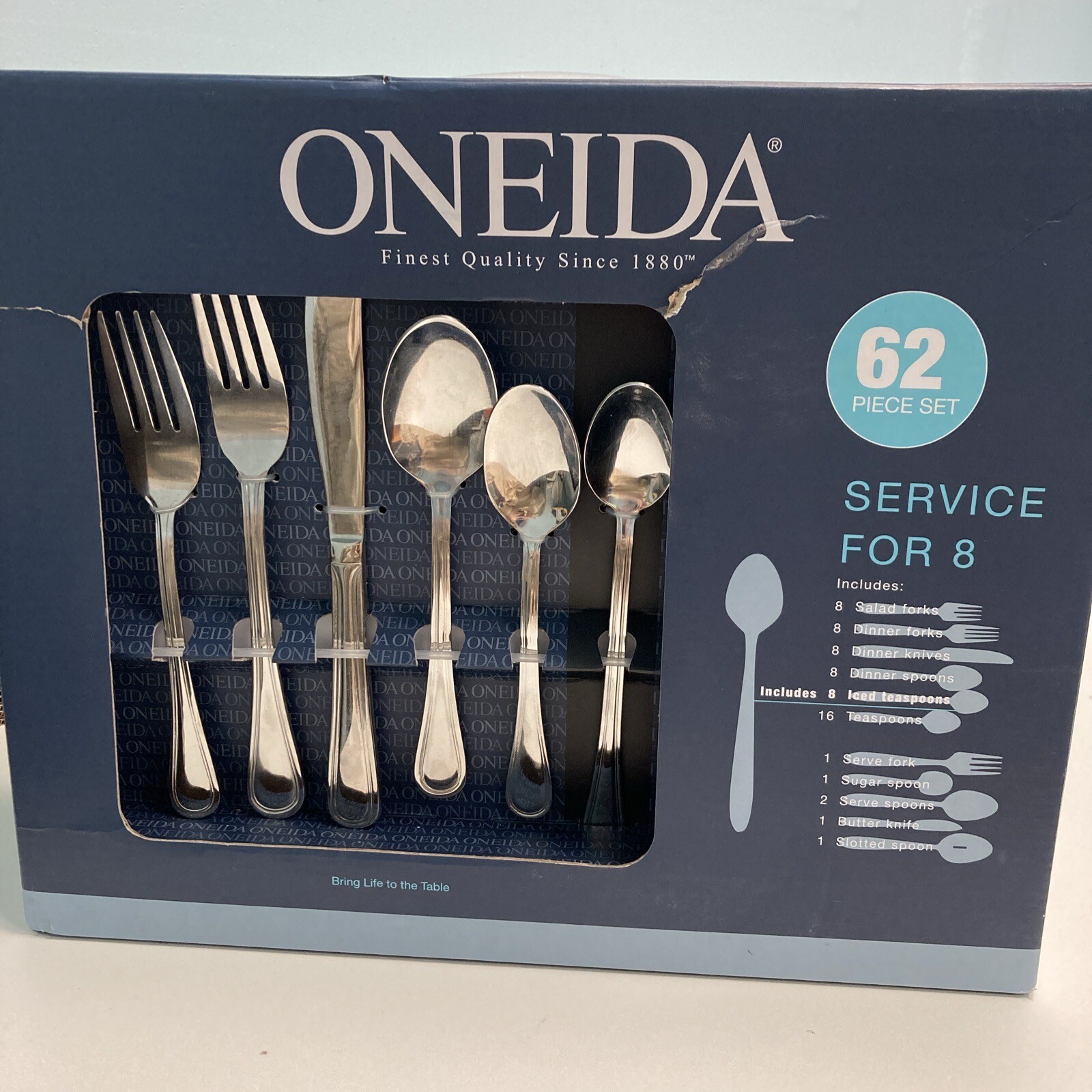ONEIDA Tress 62pc Service for 8 Flatware Set H081062A for sale online