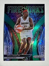 2022 Panini Prizm WNBA Fireworks Green Prizm #2 Erica Wheeler Atlanta Dream