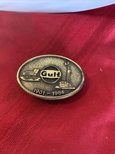 Synanon  VINTAGE 1984 **GULF** OILFIELD COMPANY SOLID BRASS BELT BUCKLE