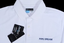 NWT PGA tour airflux pipe dream logo medium performance bright white polo shirt