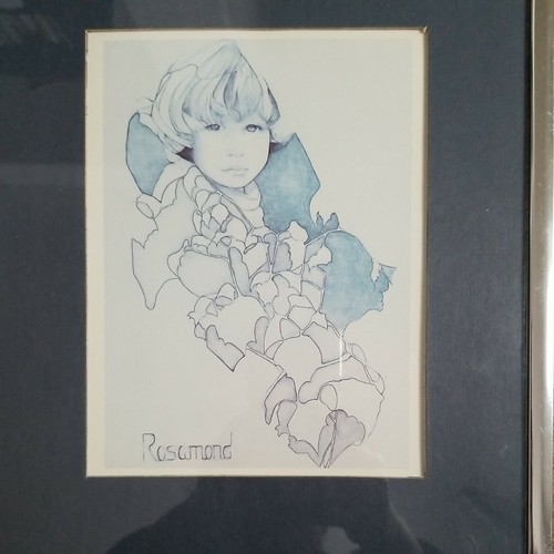 Vintage CHRISTINE ROSAMOND LITHOGRAPH Print of a Child Framed eBay