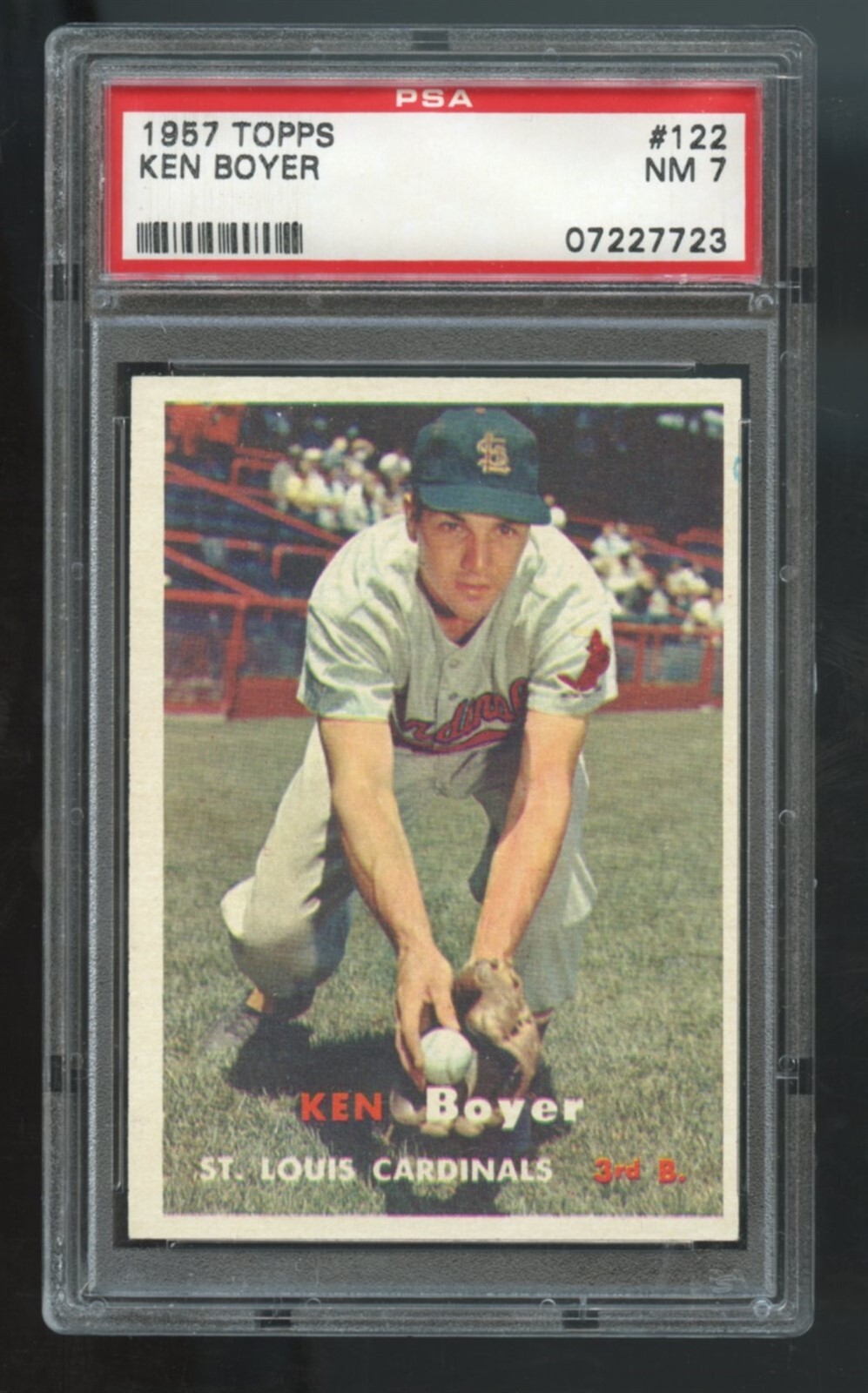 1957 Topps #122 Ken Boyer Cardinals PSA 7 NEAR MINT 7723