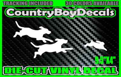 DOGS Chasing RABBIT Beagle Hounds VINYL DECAL STICKER Hunting Coon ...