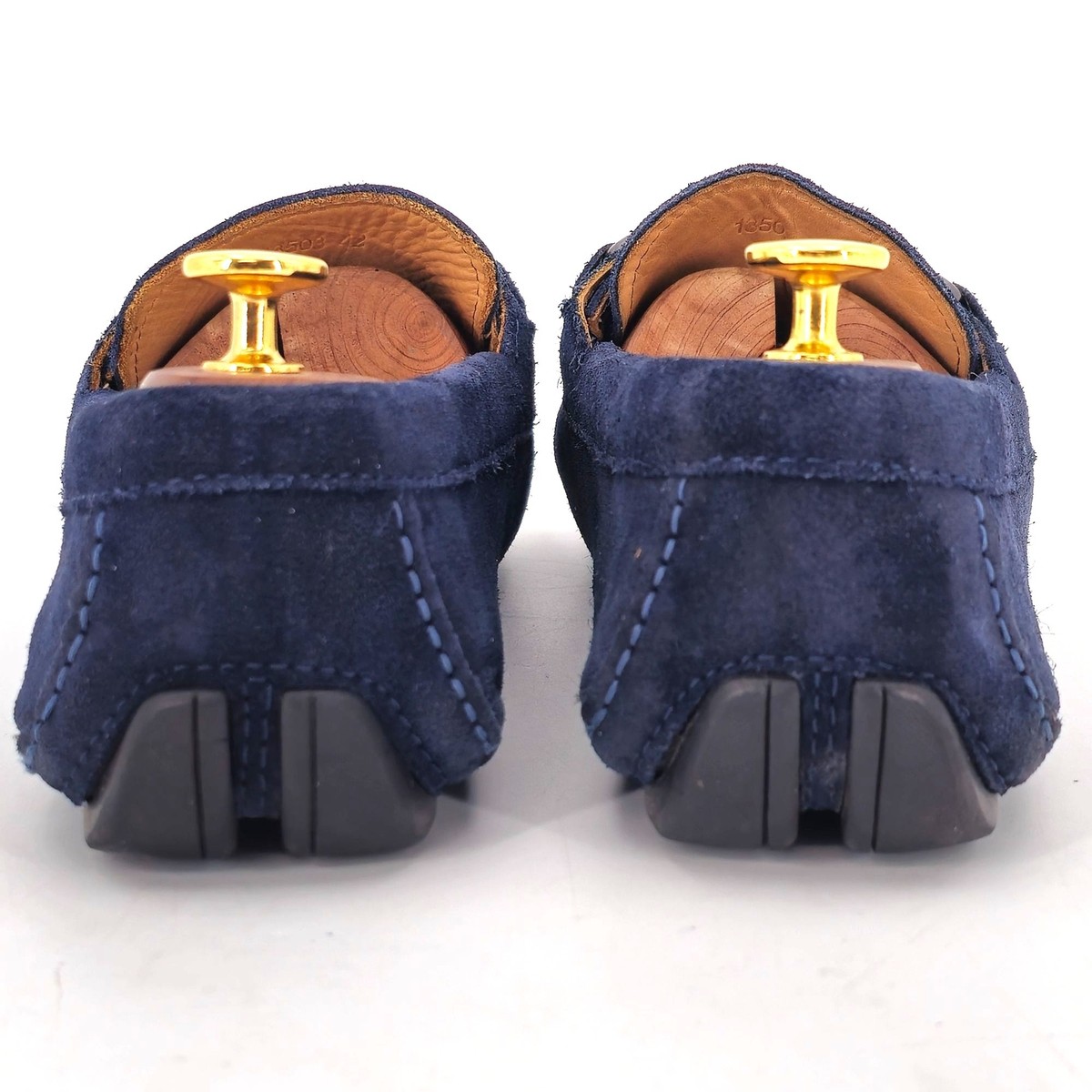 Salvatore Ferragamo Italy Parigi Gancini Men's 9 Blue Suede Dress