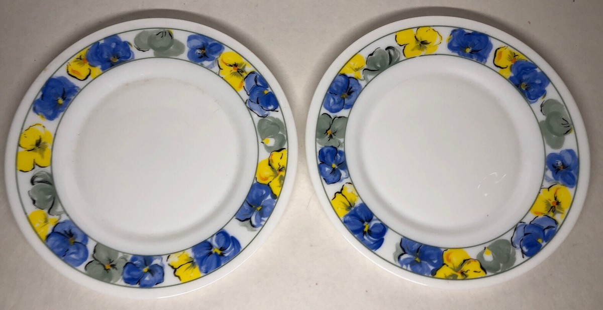 Lot De 6 Petites Assiettes Plates Arcopal France Vintage 19,7cm - Décor Floral