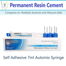 Mark3 Permanent Resin Cement, Self Adhesive 7 ml Automix Syringe with 6 Tips 