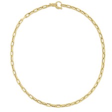 5mm Paperclip Toggle Link Chain Necklace Real 14K Yellow Gold 18.5"