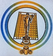 Original Vintage Psychedelic Bowling Trophy Iron On Transfer DAYGLO