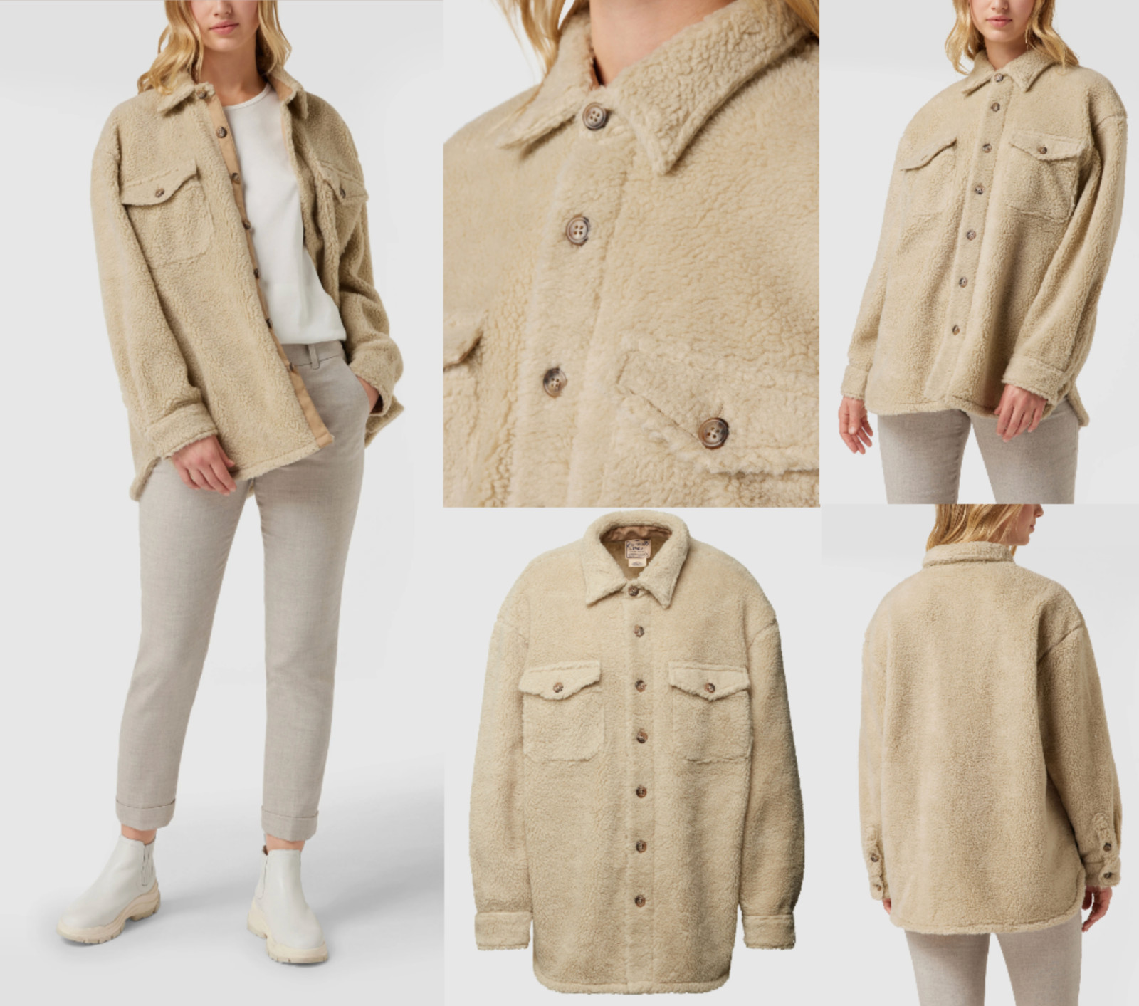 Polo Ralph Lauren Teddy-Fur Faux Fur Coat Jacket Loose Parka XS