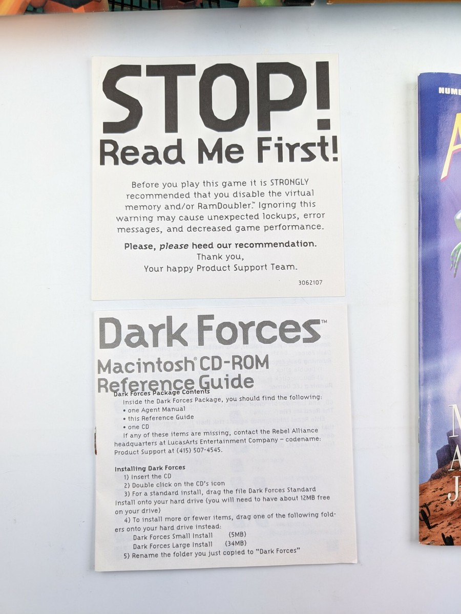 Jeu Star Wars Dark Forces - Version Macintosh Big Box FR Avec Notice - Bon état