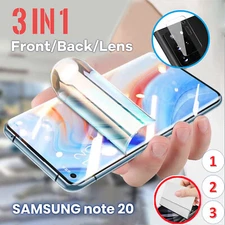 3 in 1 Front+Back Hydrogel Film+Camera Lens 360°Protector Fr Galaxy Note20 Ultra