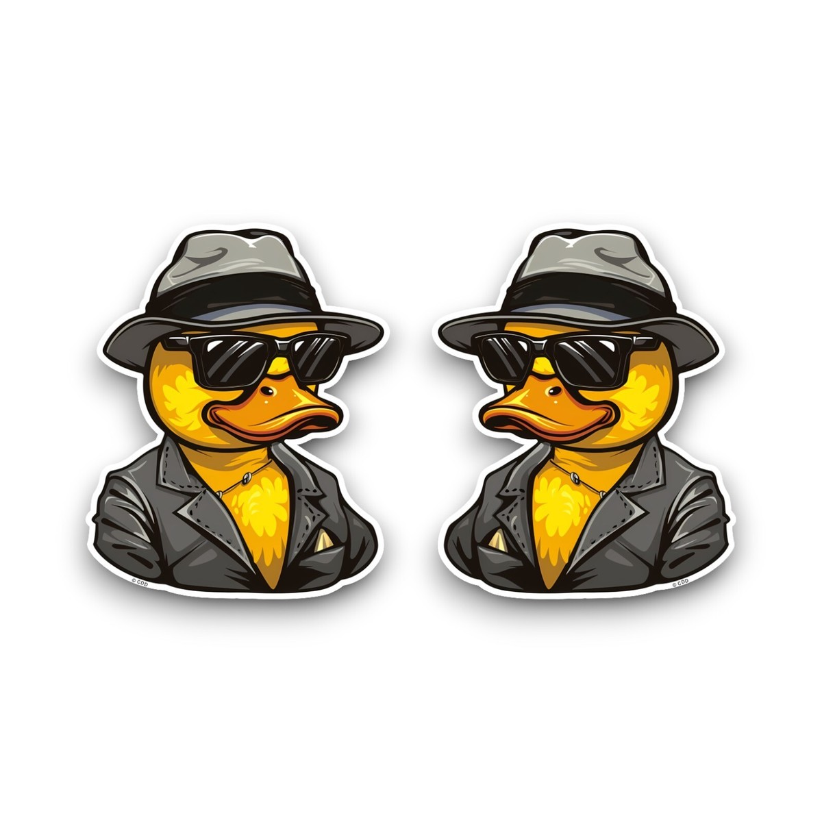 2x Small Funny Rubber Duck Gangster V3 Vinyl Sticker Decals Car
