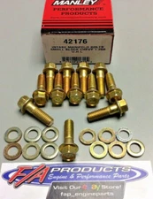 Manley 42176 Small Block Chevy Intake Manifold Bolts Gold Irridite With Washers