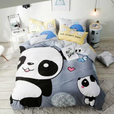 3D Süßer Panda NAM92739 Bett Kissenbezüge Decke Bettdecke Abdeckung Set Fay