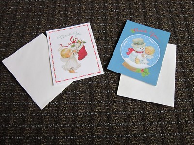 Holly Babes Christmas Cards Christmas Angels Snowman Kitten Ruth Morehead 1990s