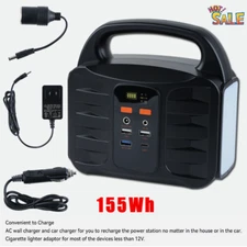 GRECELL 155Wh Power Station Portable Solar Generator Power Supply for Camping US