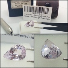 Kunzita  natural VS talla Pera 4.58 Cts
